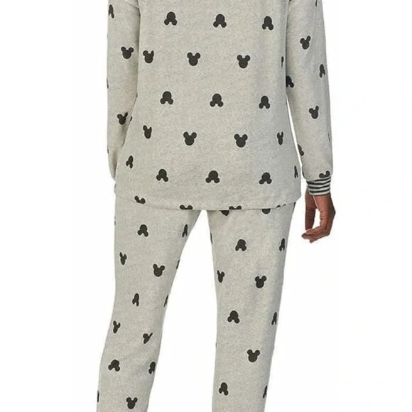 Disney Mickey Mouse Gray Cozy 2 piece Pajama Set Size XL - Picture 2 of 5
